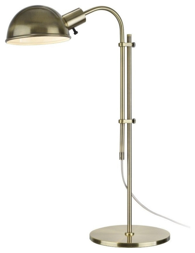 40043, 27" High Modern Adjustable Metal Desk Lamp, Satin Nickel Finish