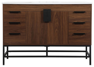 Home Living 22" Modern Walnut-Light Bathroom Vanity