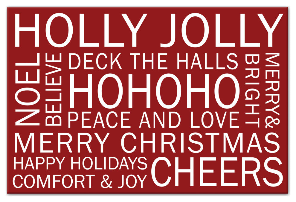 Christmas Sayings Red 3 16x24 Canvas Wall Art