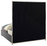 Milan Faux Leather Bed, Gray, Queen