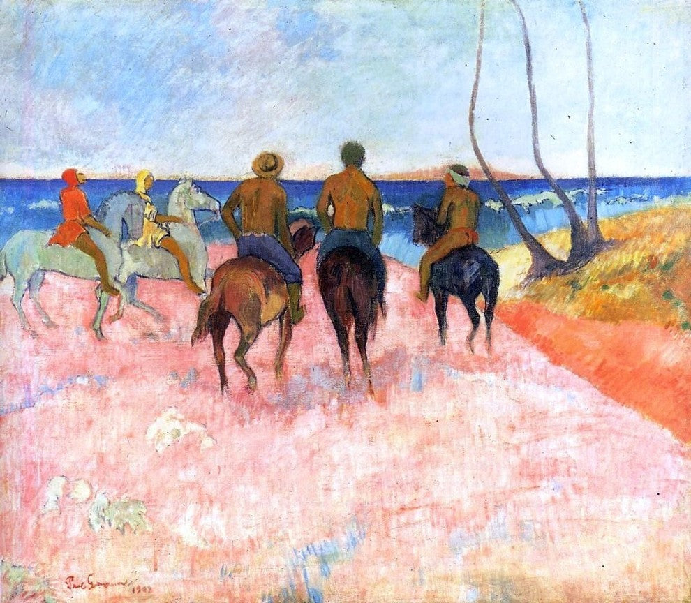 Paul Gauguin Riders on the Beach, 20"x25" Wall Decal