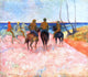 Paul Gauguin Riders on the Beach, 20"x25" Wall Decal