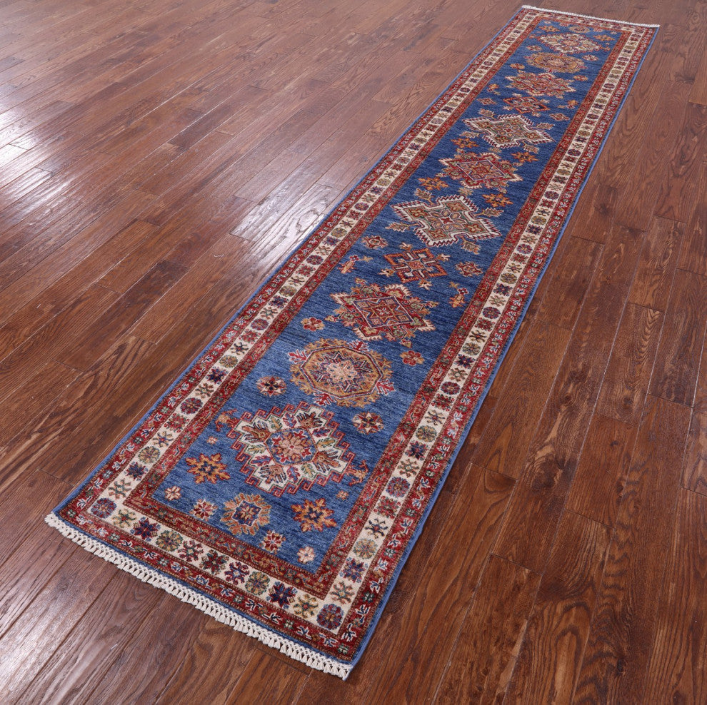 Runner Handmade Super Kazak Wool Rug 2' 9" X 12' 5" Q11233