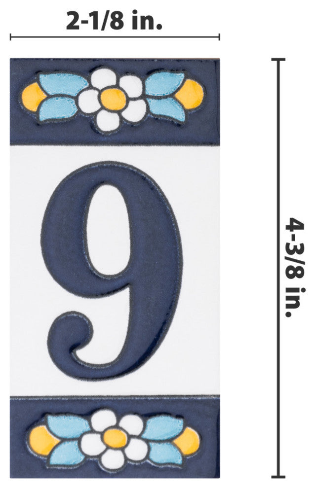 Sevillano Flora Letters 2-1/8 in. x 4-3/8 in. Ceramic Wall Tile, 9
