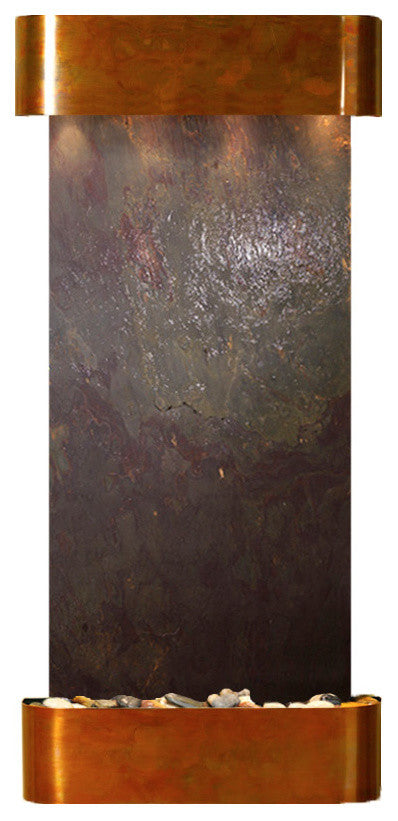 Cascade Springs Water Fountain, Multi-Color, Rustic Copper, Round