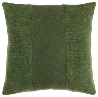 Surya Washed Stripe Medium Green Pillow Shell With Polyester Insert 20"H X 20"W