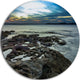 Beautiful Dark Seashore Australia, Cityscape Disc Metal Artwork, 23"
