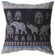 18" Purple Ornate Elephant Zippered Suede Throw Pillow