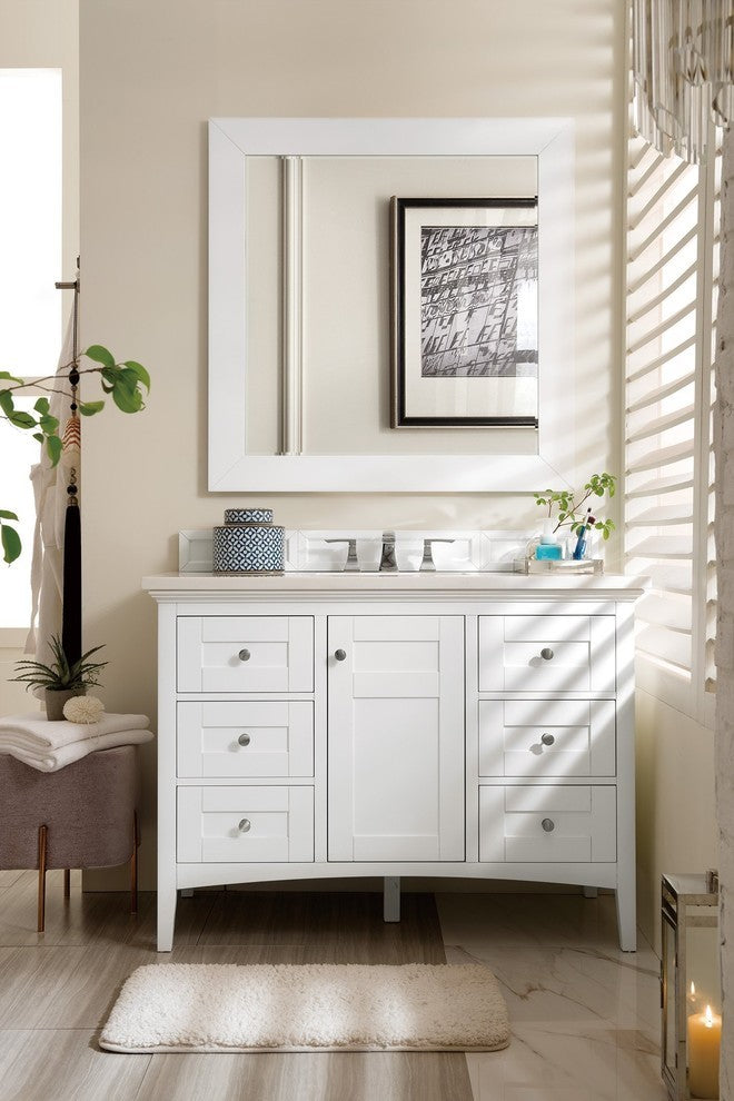 James Martin Palisades 48" Bright White Vanity, Without Top