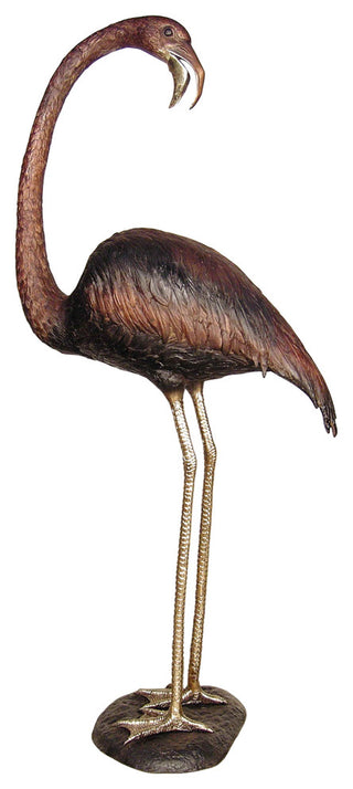 Flamingo Looking Back Bronze Sculpture