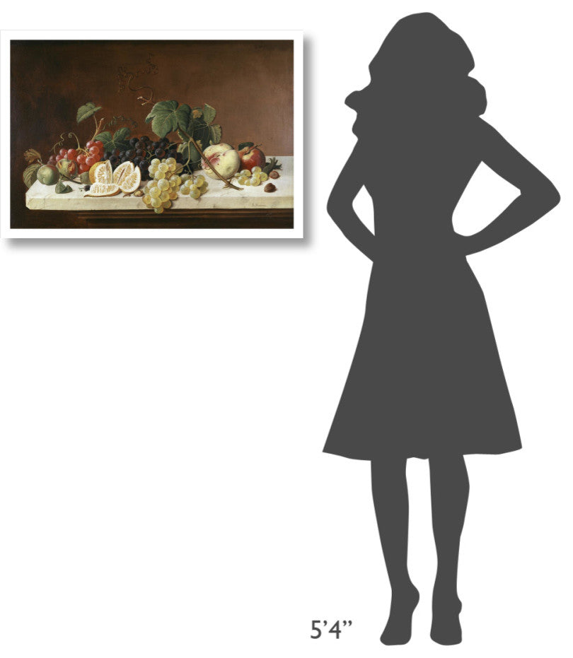 "Still Life With Fruit" Digital Paper Print by Severin Roesen, 32"x22"