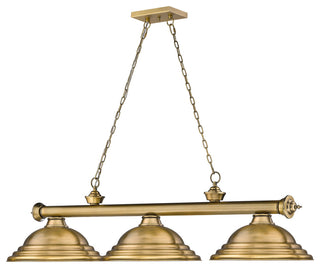 Zlite 2306-3RB-SRB 3-Light Billiard, Rubbed Brass