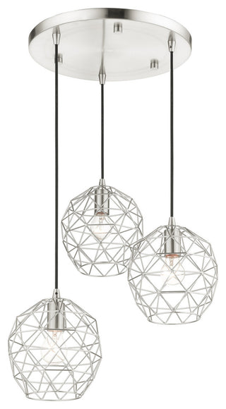 Brushed Nickel Geometric, Farmhouse, Industrial, Abstract, Rustic Pendant