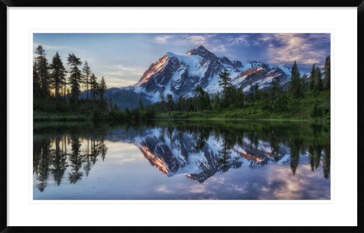 "Sunrise On Mount Shuksan" Framed Digital Print by James K. Papp, 44x28"