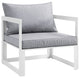 Fortuna Outdoor Patio Armchair, White Gray