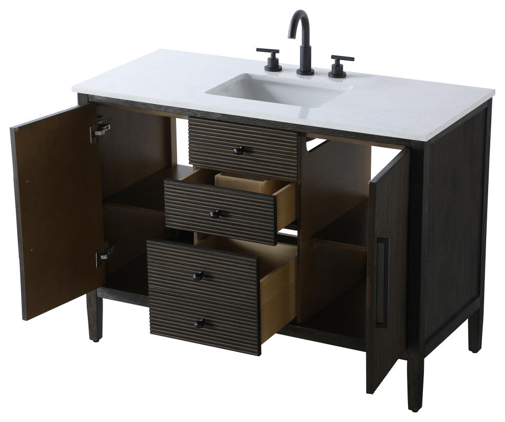 Home Living 48" Single Bathroom Vanity, Chocolate Oak