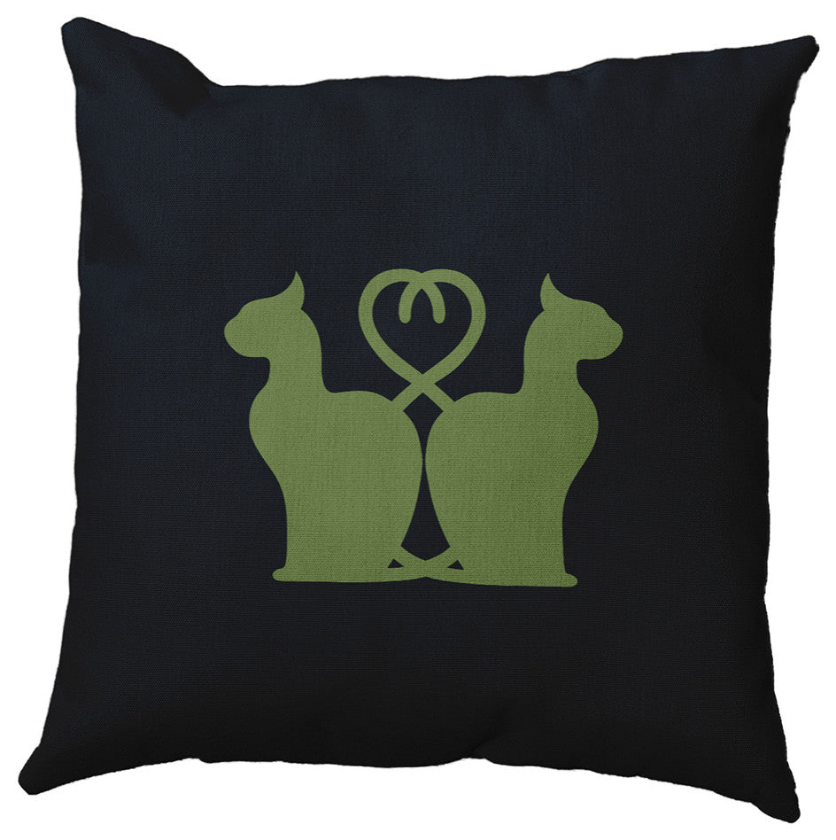 Halloween Cats Accent Pillow, Scallion, 26"x26"