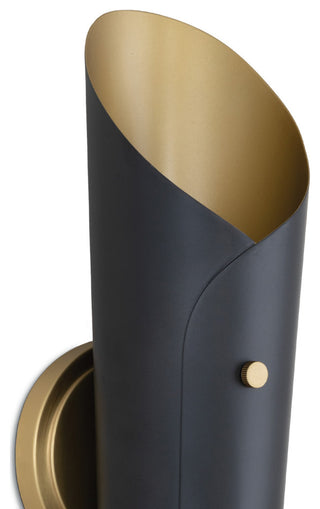 Vest Sconce, Blackened Brass and Natural Brass