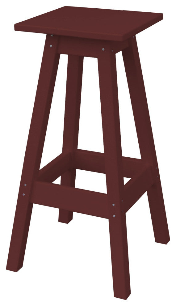 Poly Lumber Bar Stool, Cherrywood, Bar Height, Square