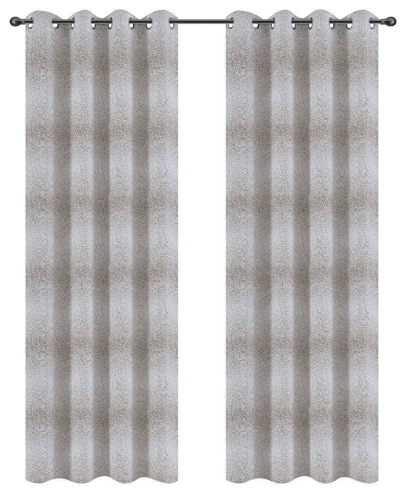 Jacquard Metro Drapery Curtain Panels, Natural, 50"x63", Set of 2
