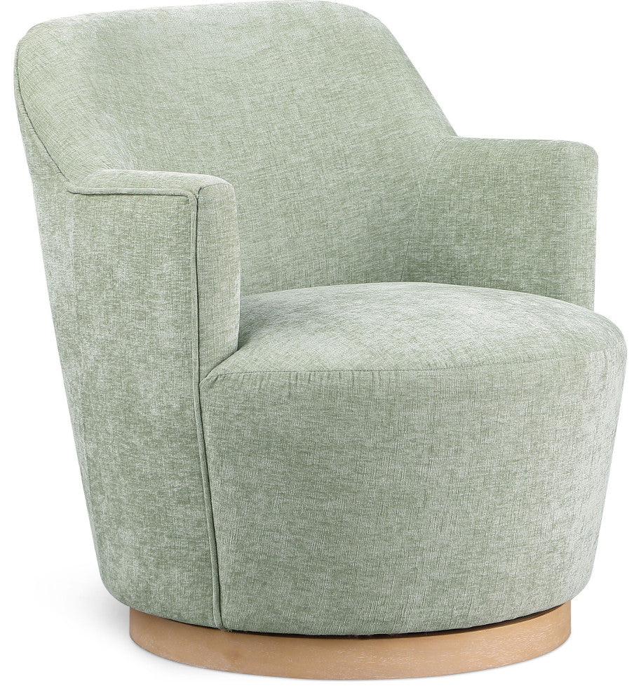 Clarita Swivel Accent Chair, Mint, Chenille Fabric