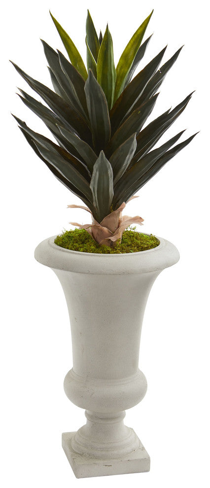 Nearly Natural Agave Artificial Plant in Sand Urn