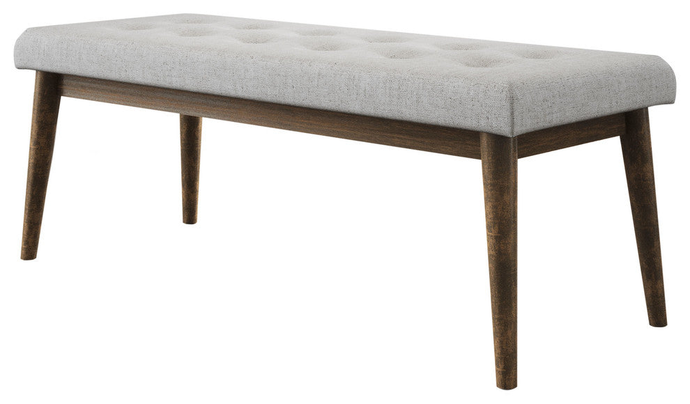 Silas Retro Upholstered Tufted Mid-Century Bench