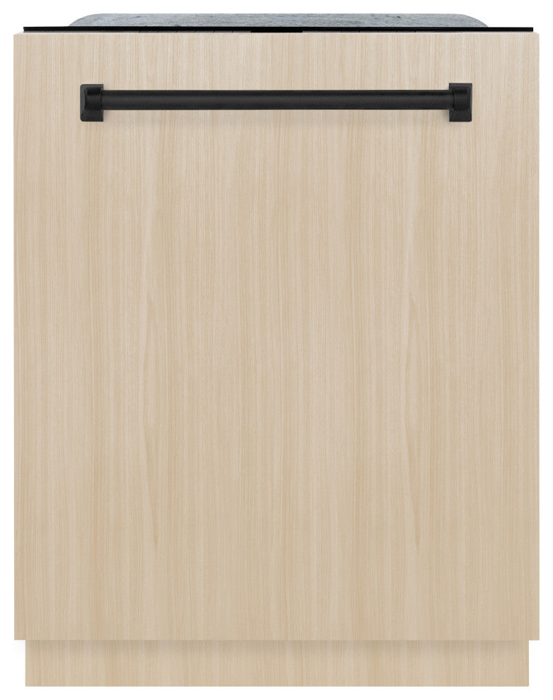 ZLINE Monument 24" Panel Ready Dishwasher With a Matte Black Handle DWMTZ-24-MB