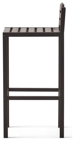 GDF Studio 3-Piece Isabel Brown Acacia and Rustic Metal Bar With Barstools, set
