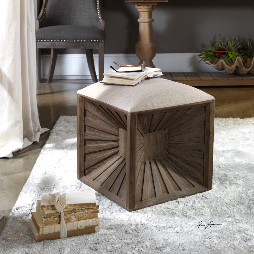 Uttermost Jia Wooden Ottoman