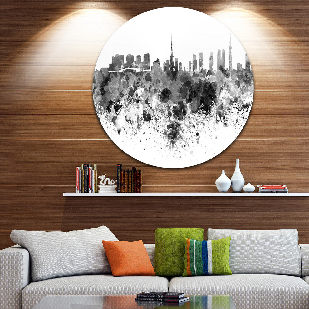 Tokyo Skyline, Cityscape Round Wall Art, 23"