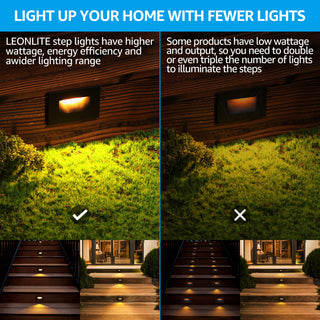 6 Pack 5CCT LED Step Lights, 120V Dimmable Stair Lights, Oil Rubbed Bronze