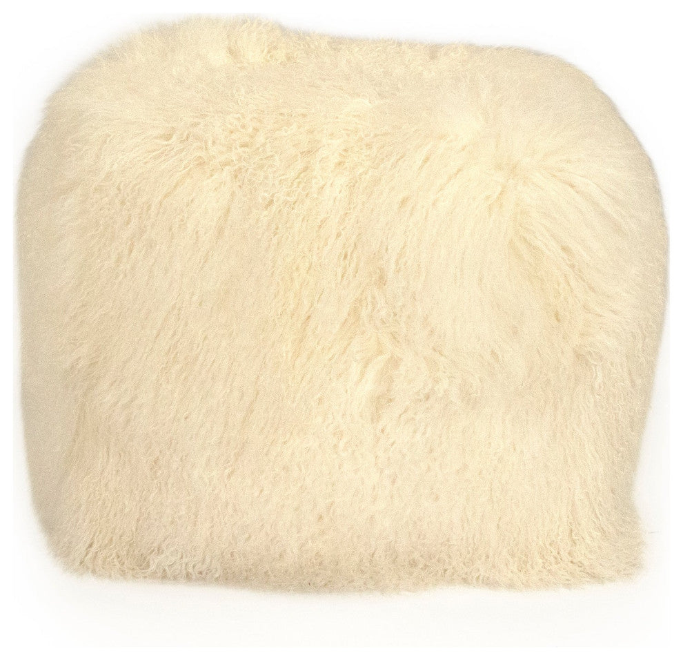 Tibetan Ivory Lamb Fur Pillow