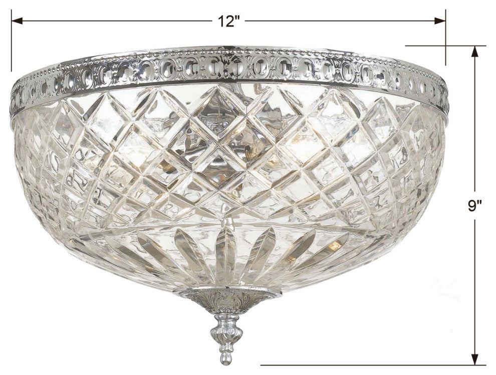 Crystorama Lighting Group 117-12 Ceiling Mount 3 Light 12"W Flush - English
