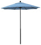 7.5'  Black Push Lift Fiberglass Umbrella, Sunbrella, Air Blue