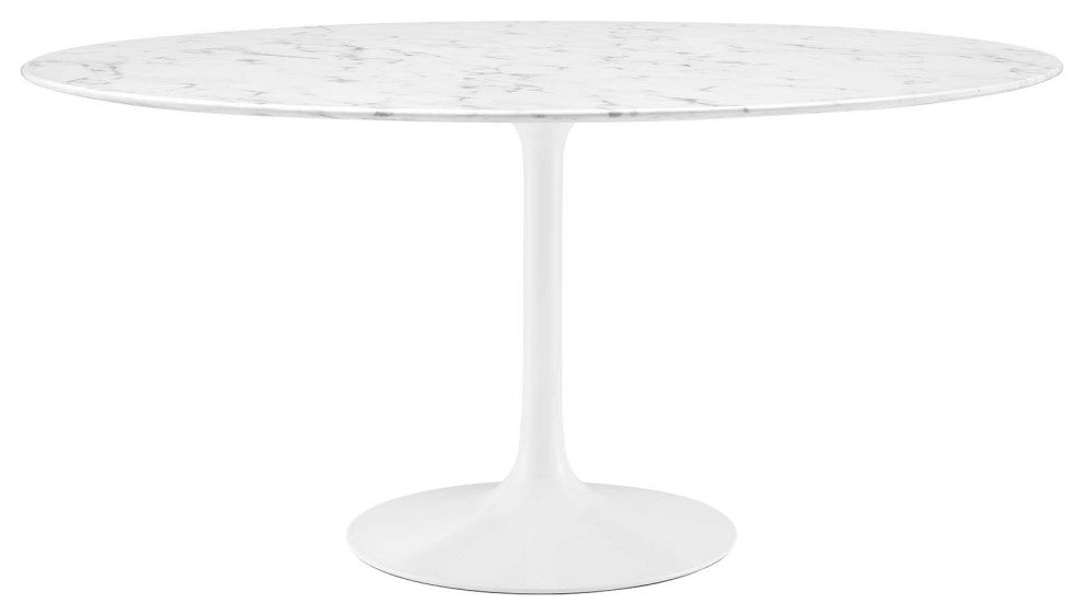 Lippa 60 Artificial Marble Dining Table, White