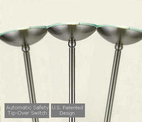 Artiva USA "Saturn" 71" LED Brushed Nickel Torchiere Floor Lamp With Touch Dimme