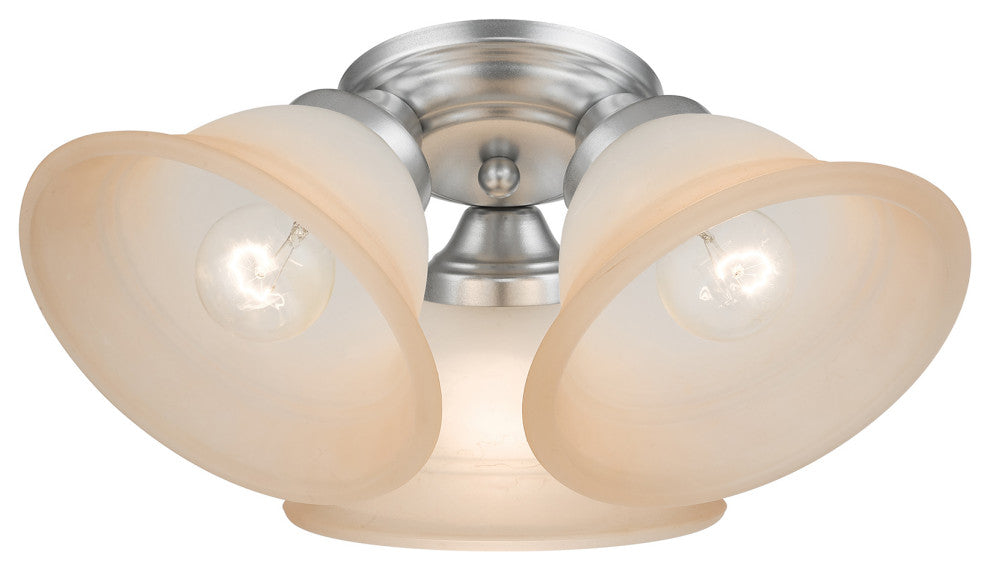 Livex Lighting Wynnewood 3-Light Painted Satin Nickel Flush Mount
