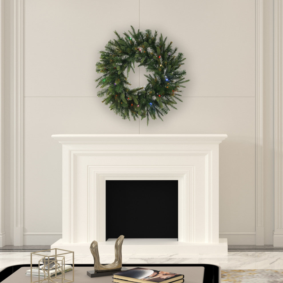 36" Cashmere Wreath Led100Multi