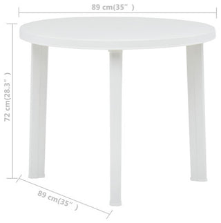 vidaXL Bistro Table Outdoor Side Table Garden Table for Camping Plastic White