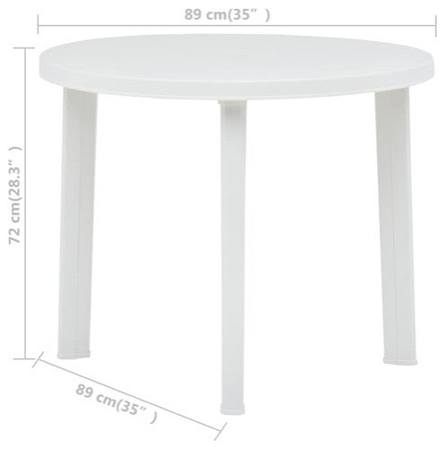 vidaXL Bistro Table Outdoor Side Table Garden Table for Camping Plastic White