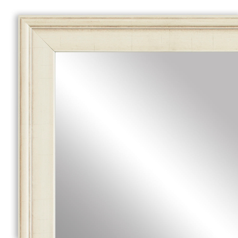Kendall Framed Wall Mirror, Ivory, 20"x48"