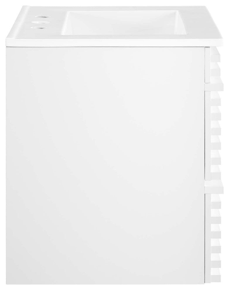Render 24" Wall-Mount Bathroom Vanity, White White