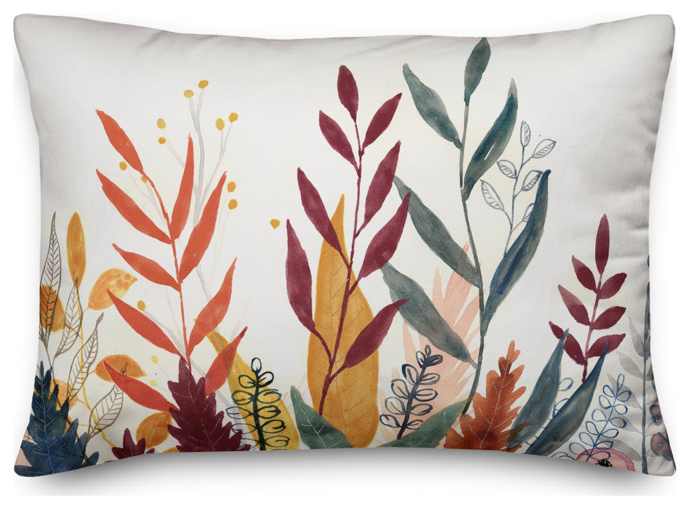 Watercolor Leaves 14x20 Spun Poly Pillow