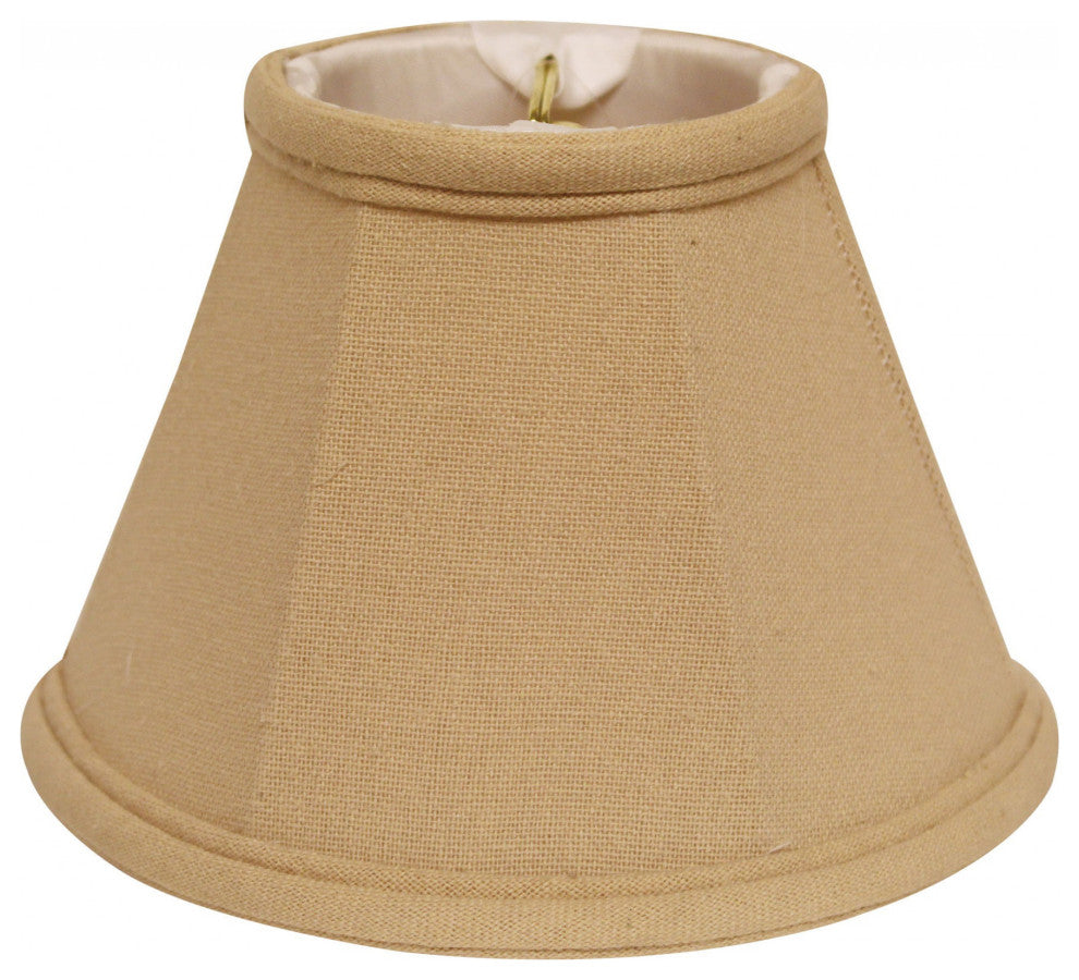 5" Parchment Biege Premium Set of 6 Chandelier Linen Lampshades