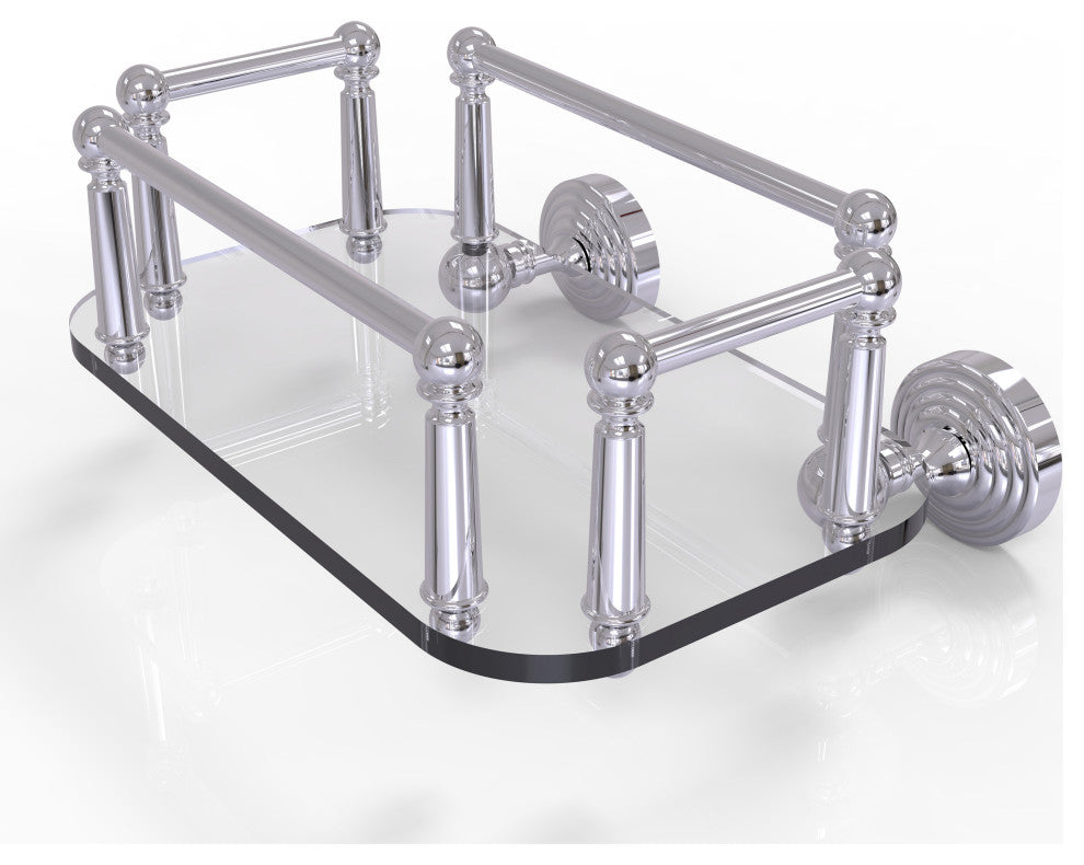 Waverly Place Wall-Mount Glass Guest Towel Tray, Polished Chrome
