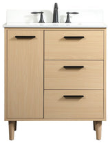 Home Living Modern Natural Oak-Light Bathroom Vanity, Maple, 30"