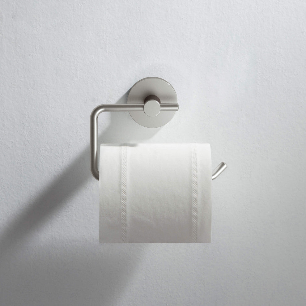 Circular Toilet Paper Holder, Brushed Nickel