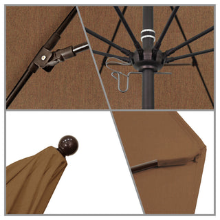 Fiberglass Umbrella Bronze, Teak