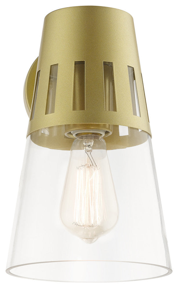 Covington 1-Light Soft Gold Outdoor Medium Wall Lantern